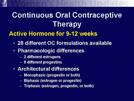 Oral Contraceptive Formulations 11