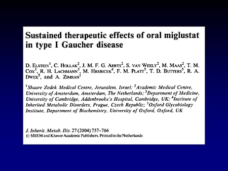 Sustained Therapeutic Effects of Oral Miglustat in Type I Gaucher Disease