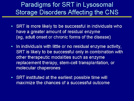 Paradigms for SRT in Lysosomal Storage Disorders Affecting the CNS