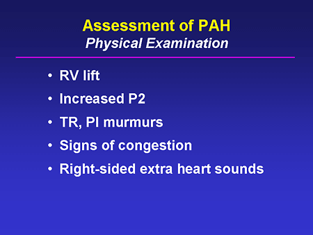 Assessment of PAH: Physical Examination