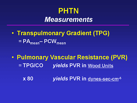 PHTN: Measurements