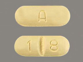 This medicine is a yellow, oblong, scored, film-coated tablet imprinted wit...