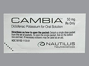 cambia dosing - cambia diclofenac potassium