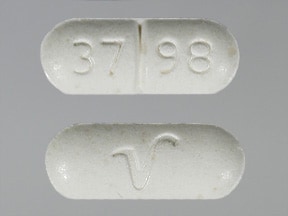 This medicine is a off-white, oblong, scored tablet imprinted with "37...